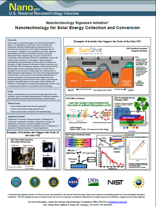 NSI: Nanotechnology for Solar Energy Collection and Conversion