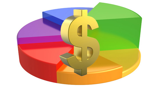 pie chart with dollar sign